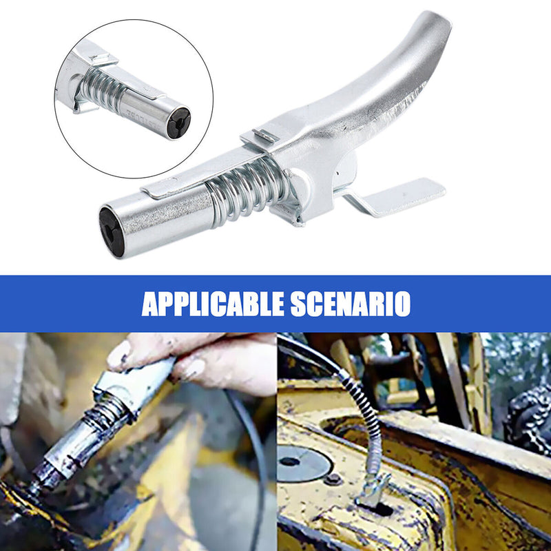 Grease Gun Coupler Cap 10000psi High Pressure Self Locking Grease Nozzle Newly