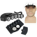 5-LED Flash Hiking Hat Clip Lights Camping Headlamp Cap Brim Lamp Headlight