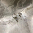 Shinning Sparkle Earrings Cross Earrings Asymmetry Stud Zircon Crystal Earrings