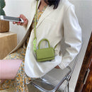 Alligator Pattern Shoulder Crossbody Bag Women PU Leather Mini Handle Tote Purse