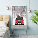 DIY Rhinestone Christmas Red Car Full Round Drill Diamond Painting Mosaic Dec