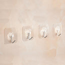 6pcs Clear Strong Sucker Door Wall Hangers Towel Mop Handbag Holder Hooks Newly
