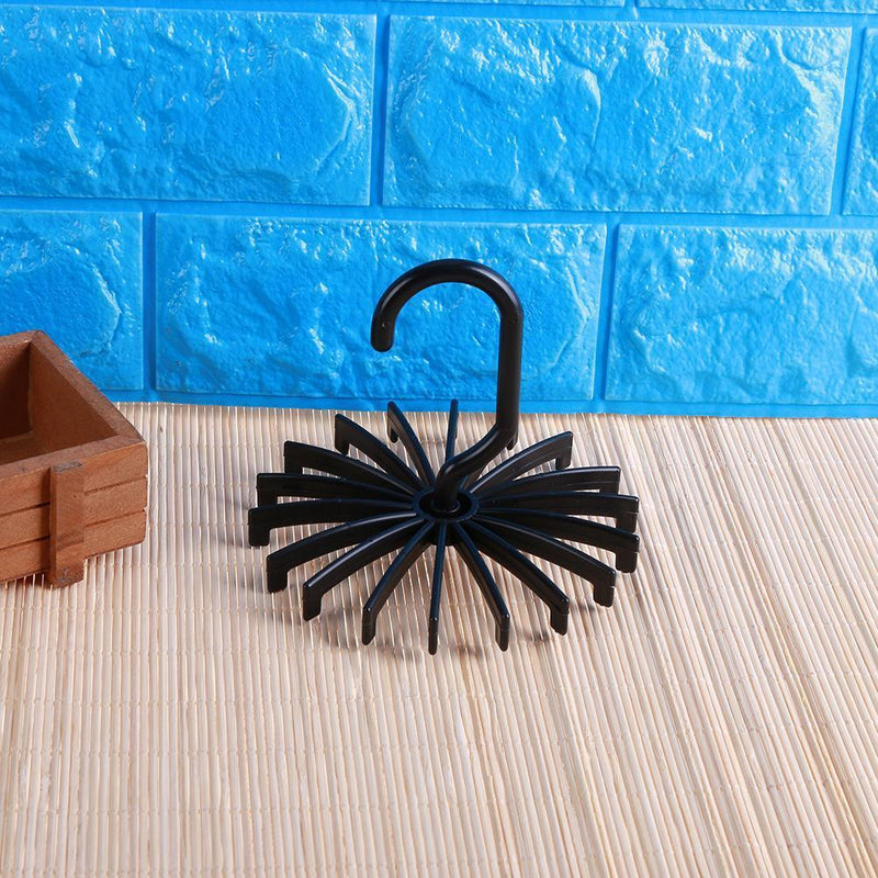 18 Hooks Necktie Scarf Belt Hanger Organizer Clothing Holder Rack(Black) Newly