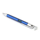 Multi-function Ballpoint Pen Phone Bracket Screwdriver Level Ruler (Blue) Newly