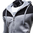 Men Spring Autumn Long-Sleeves Cardigan Hoodie Sweatershirt Coat (Grey 2XL)
