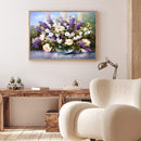 Oil Paint By Numbers Vase Purple Flower Frameless Picture Craft Kit for Home