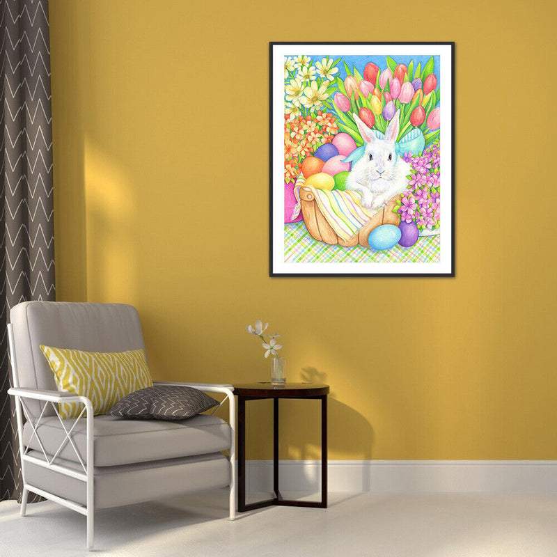 5D Diamond Painting Kit DIY Easter Bunny Eggs Full Square Drill Home Decorations
