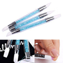 Nail Art Brush Dotting Tools 2 Way Nail Art Sculpture Pen Silicone Carving