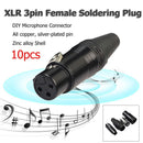 10pcs DIY Microphone XLR 3Pin Female Plug Connector Cable Solder Plug MIC A