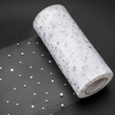 Glitter Tulle Rolls - 2 Rolls Sparkling Sequins Tulle Spool (White + Pink)