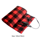 Electric Car Blanket Heated Fleece Travel Throw with Timer (Black Red) Newly