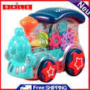 Electric Universal Transparent Rotating Mechanical Gear Train with Sound Light