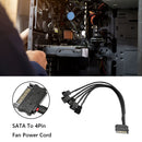 SATA Power Cable PC Cooling Fan Splitter Hub Converter (SATA to 5x4Pin)