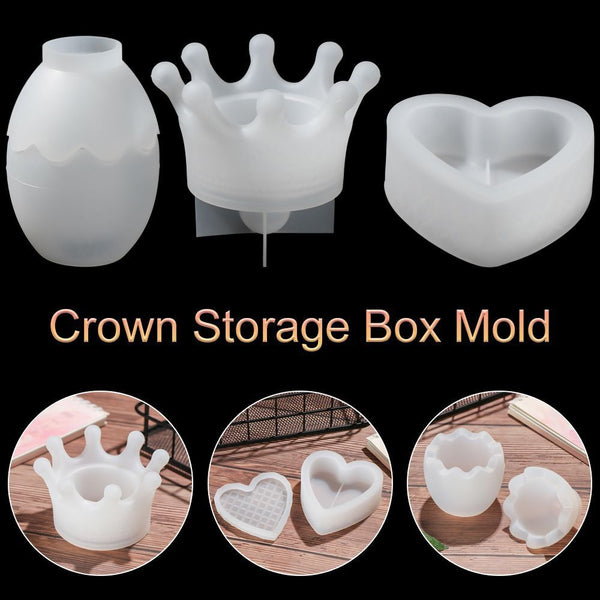 Epoxy Handmade Tools Crown Storage Box Molds Crystal Glue Silicone Mould