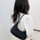 Fashion Women Pure Color Underarm Hobos Bags Top-handle Handbag (Black)