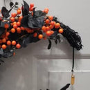 Crystal Pendant Gothic Door Hanging Rose Moon Cat Garland Halloween Wreath