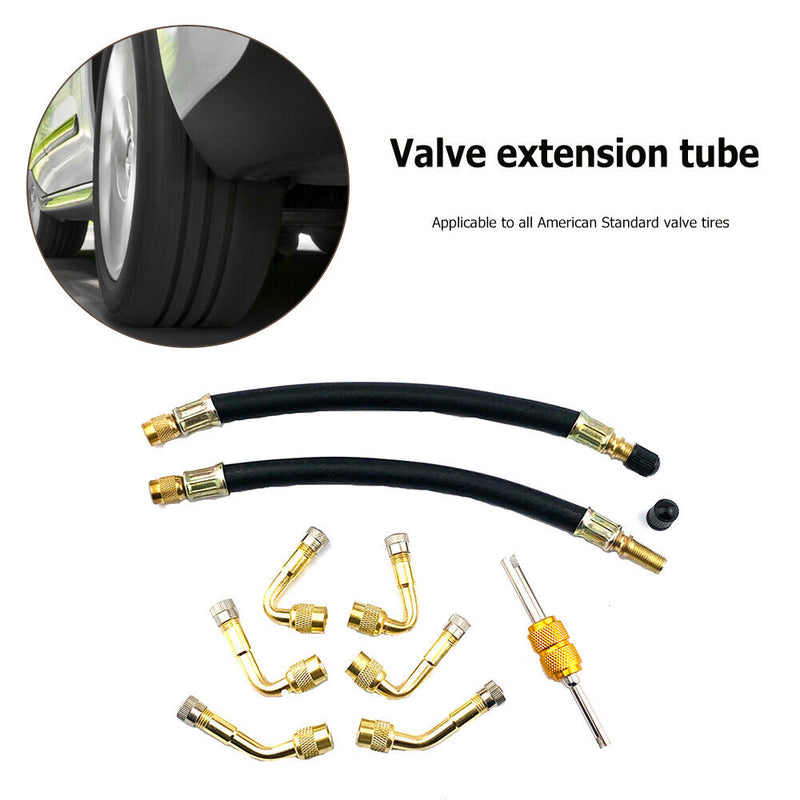 45 90 135 Degree Bend Tire Valve Extension Adapter Set for Motorcycle Bike Newly
