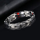 Twisted Dragon Magnetic Therapy Couple Bracelet Detachable Bangles (Sliver)