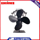 4-Blade Heat Distribution Wood Fireplace Fans Energy-Saving Thermal Stove Fan