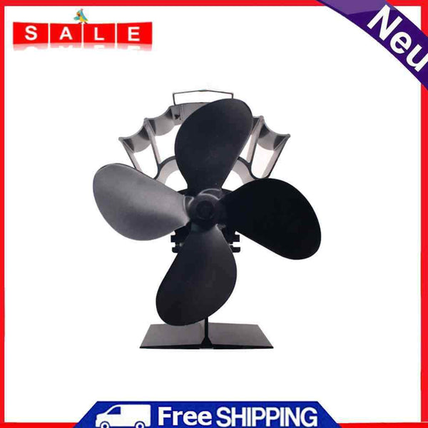 4-Blade Heat Distribution Wood Fireplace Fans Energy-Saving Thermal Stove Fan