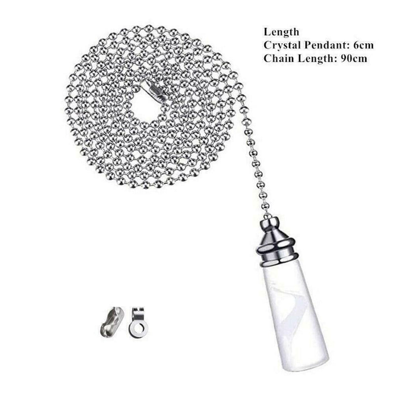 Bathroom Ceiling Light Switch Pull Cord String Crystal Handle Decor U8I2