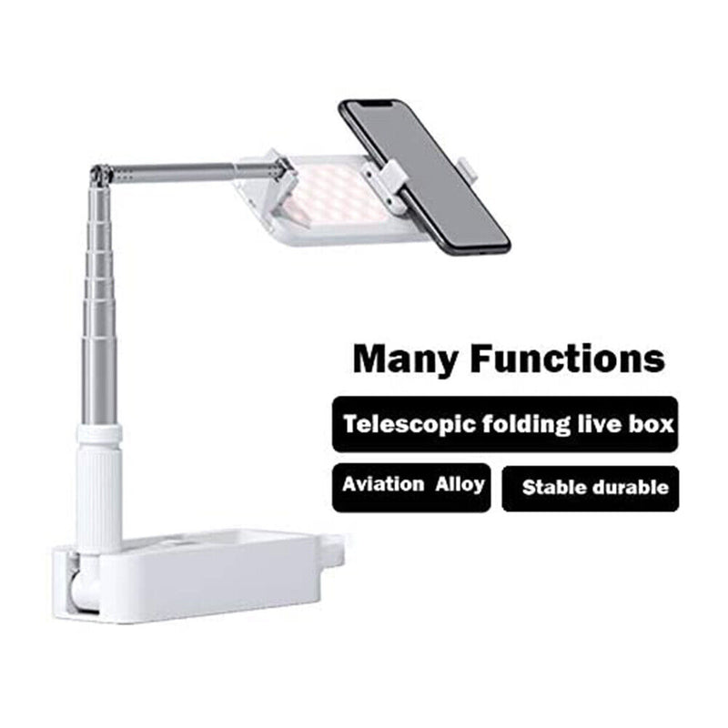 Multi-function Phone Holder Mini Desk Fill Lights with 1000mAh Battery for Video