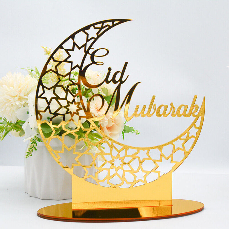 EID Mubarak Supplies Acrylic Islamic Muslim Ramadan Desktop Decorations Ornament
