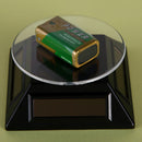 Mini 4 Panels Solar Powered Turn Table Rotary Jewelry Display Stand Black