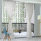 2pcs 2mSemi Blackout Curtain Simple Vine Leaf Partition Window Decor(White)