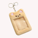 Cute Plush Idol Photocard Holder Credit Bank Card Purse Women Keychain Pend