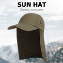 Unisex Fish Hat Sun Visor Cap Sun Protect with Ear Neck Cover (Army Green)