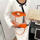 Transparent Shoulder Bags Women Straw PVC Clear Casual Totes PU Leather Handbag