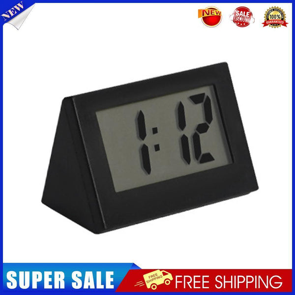 Mini LCD Digital Electronic Desktop Time Clocks Silent Desk Clocks (Black)