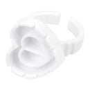 100pcs Heart Eyelash Extension Glue Ring Holder Eyelash Glue Cup (White)