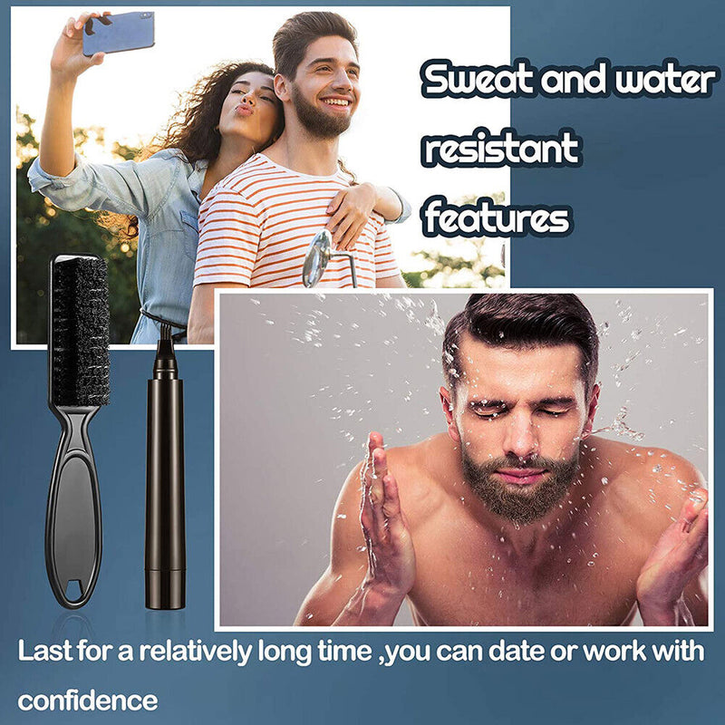 Pencil Filler Mustache Kit Eyebrow Hair Beard Brush Traveling Beard Enhancer