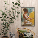 Girl Open Umbrella Oil Paint By Numbers Kits DIY Handpainted on Canvas Art