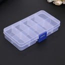 10 Compartments Transparent Plastic Jewelry Pills Organizer Storage(White)