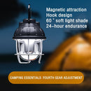 Retro Camping Light Portable Multi-function Rechargeable Camp Lamp (Black)