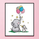 2 Strands Elephant Rabbit Partial Embroidery Stamped Cross Stitch Home Decor