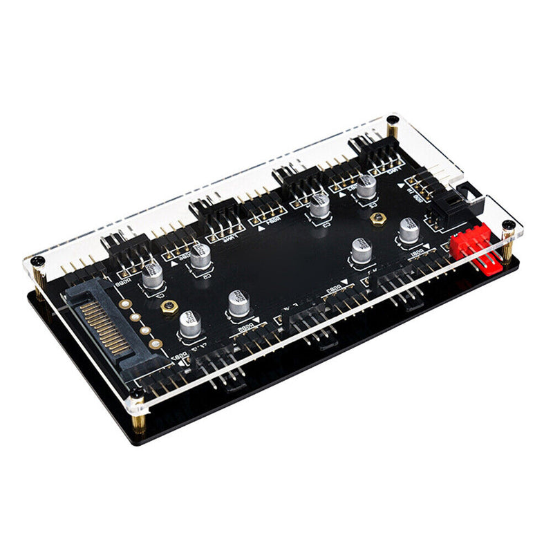 1 To 8 Multi Way Splitter RGB PWM HUB 12V/4 Pin  for PC Fan Cooler Motherboard