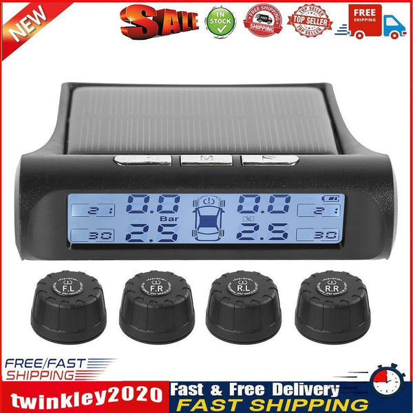 Black White Screen Car TPMS Tire Pressure Monitor System (External Sensor) Newly