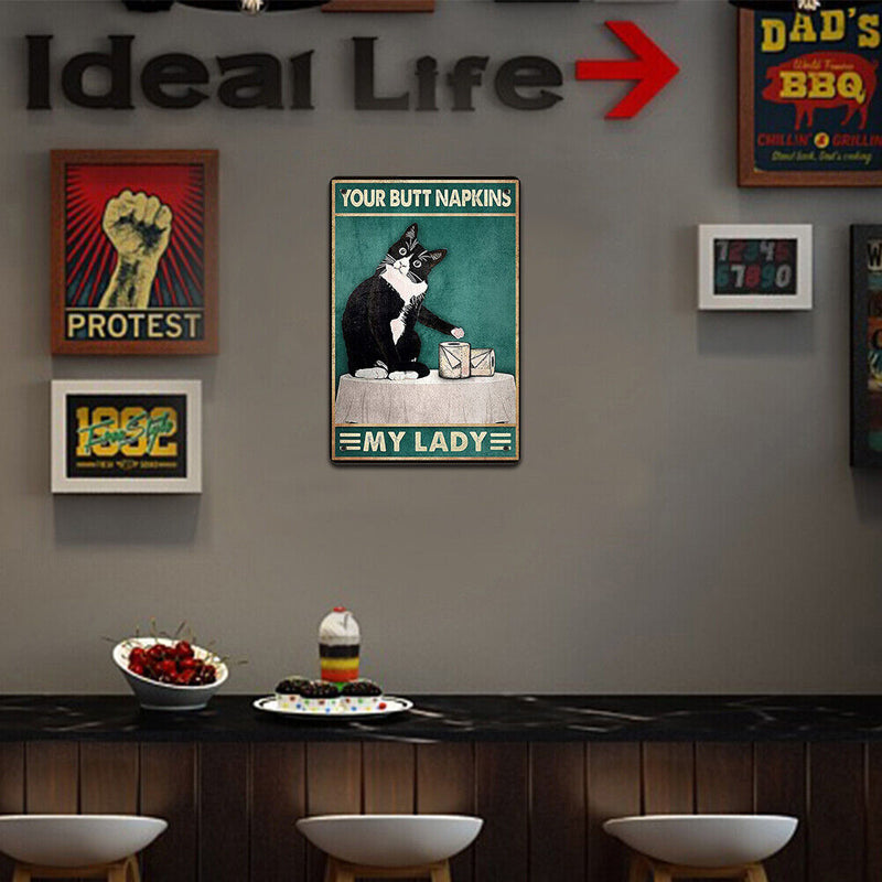 Cat Retro Metal Plate Tin Sign Plate Poster for Bar Club Iron Painting