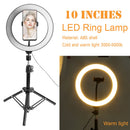 10"" LED Selfie Ring Light Photography Video Light with Tripod Phone Holder