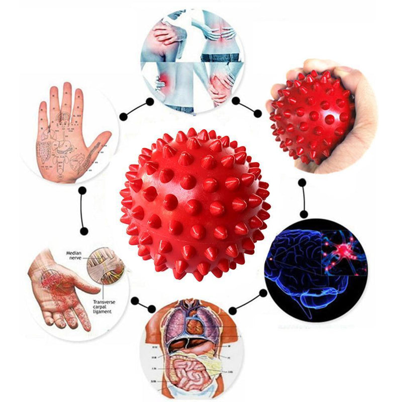 PVC Spiky Ball Trigger Point Fitness Hand Foot Pain Relief Ball (Red)