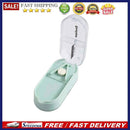 Portable Medicine Organizer Case Rectangular Pill Cutter Storage Box Containe