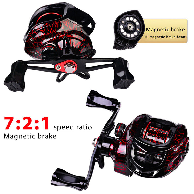 Baitcasting Fishing Reel 7.2:1 10kg Max Drag Sea Fishing Wheel (MHW10L) Newly