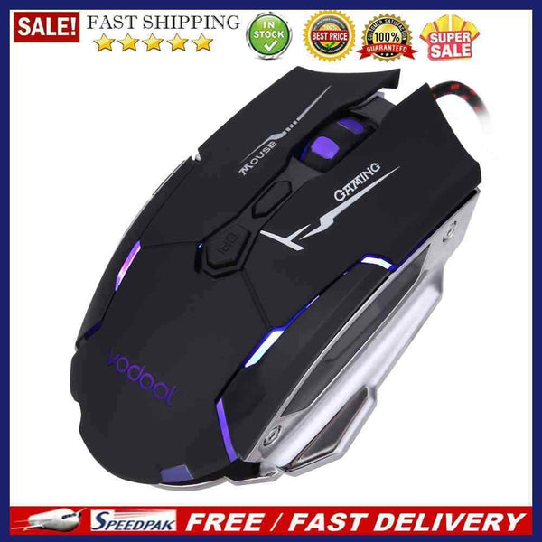 VODOOL K1015 Wired USB Gaming Mouse 7 Buttons Black