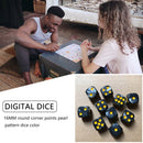 10pcs 16mm Board Game Dices Round Corner 6 Sided Bar Pub Games Dice (Black)
