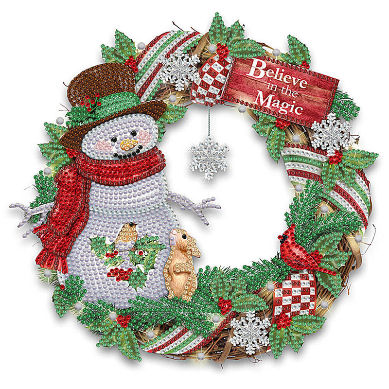Christmas Wreath Diamond Painting Kit Partially Specially Shaped Drilling Decor (HB2