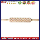 Wood Embossing Engraved Stars Rolling Pin Stencil for DIY Baking Cookies